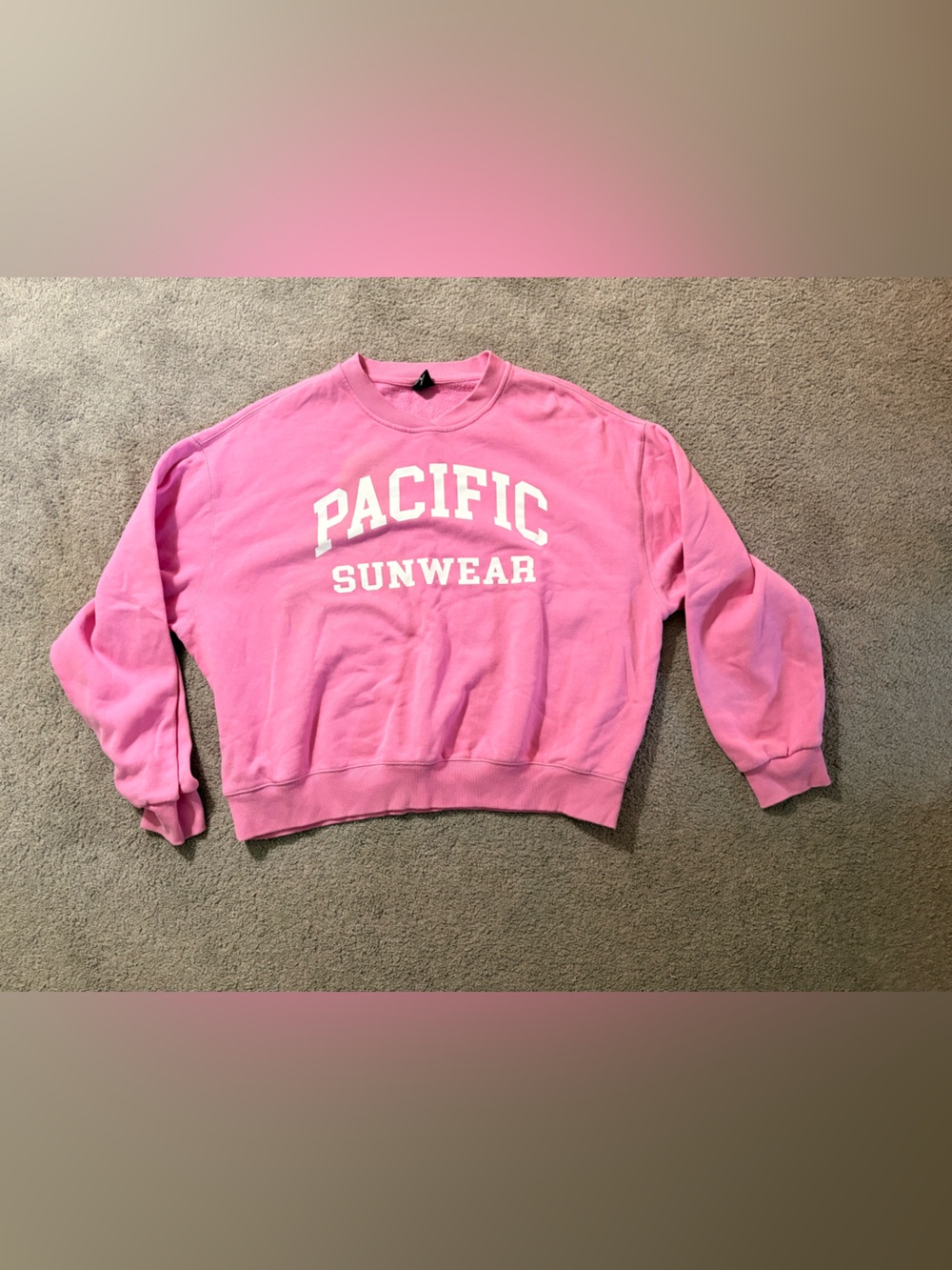 Pac Sun Pink oversized Logo Crewneck Sweatshirt